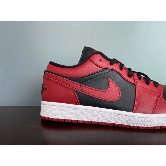 Nike Air Jordan 1 Low "Reverse Bred" Black/Red Men's Size 8 (9.5W) 553558-606 - Picture 4 of 10